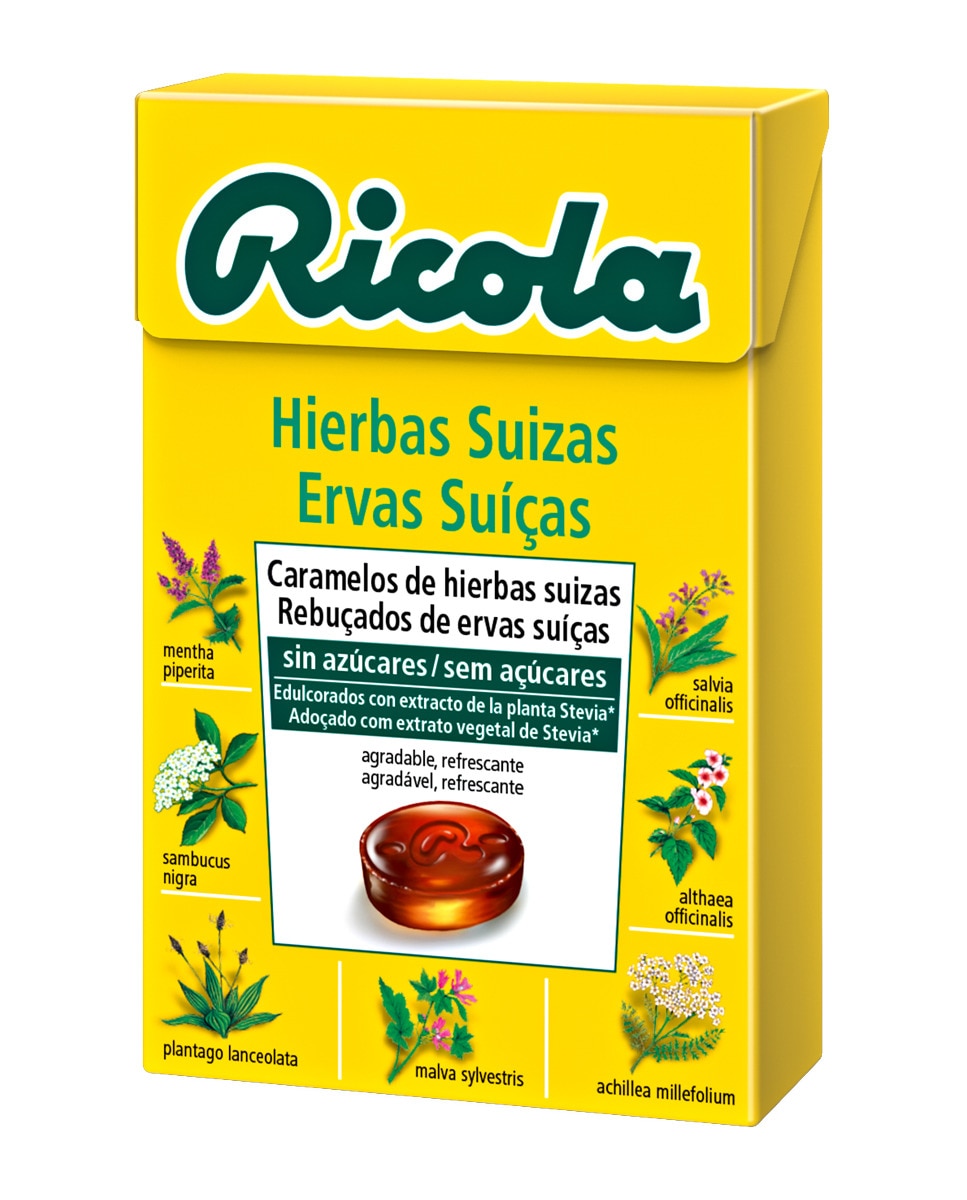 Ricola - Caramelos Hierbas suizas sin azúcar (con estevia) Ricola.