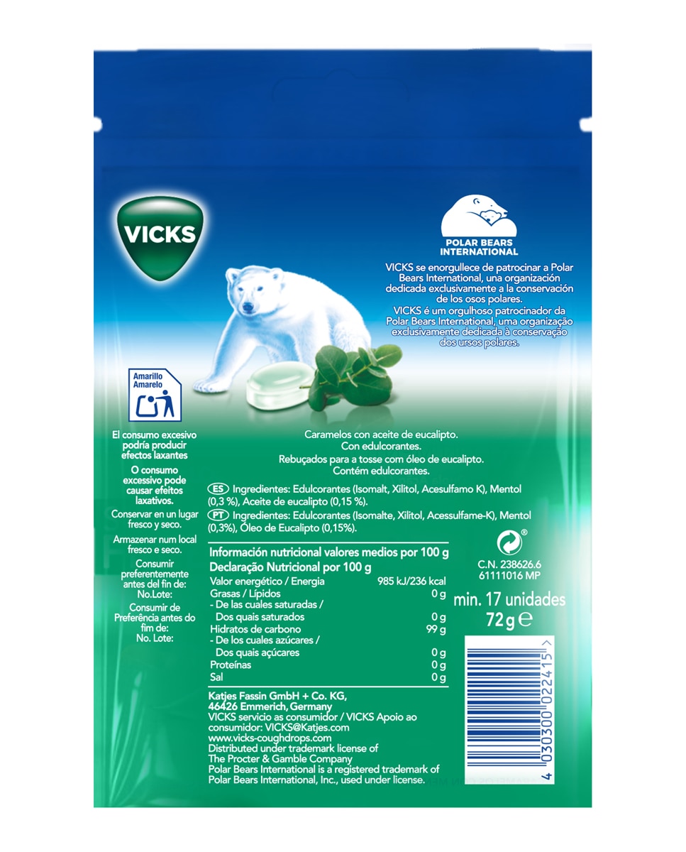 Caramelos Doble Acción Sin Azúcar 72 g Vicks - 72 g 3