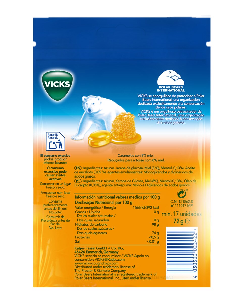 Caramelos Miel y Mentol Vicks - 72 g 3
