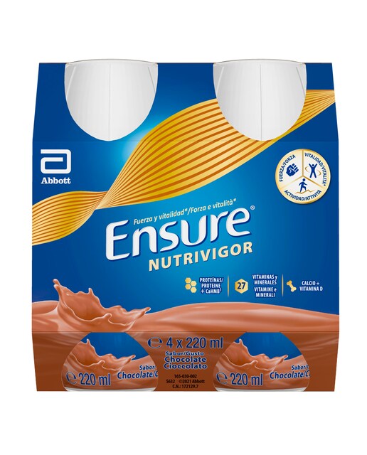 Imagen 0 de Complemento Nutricional Chocolate 4 unid. x 220 ml Ensure Nutrivigor