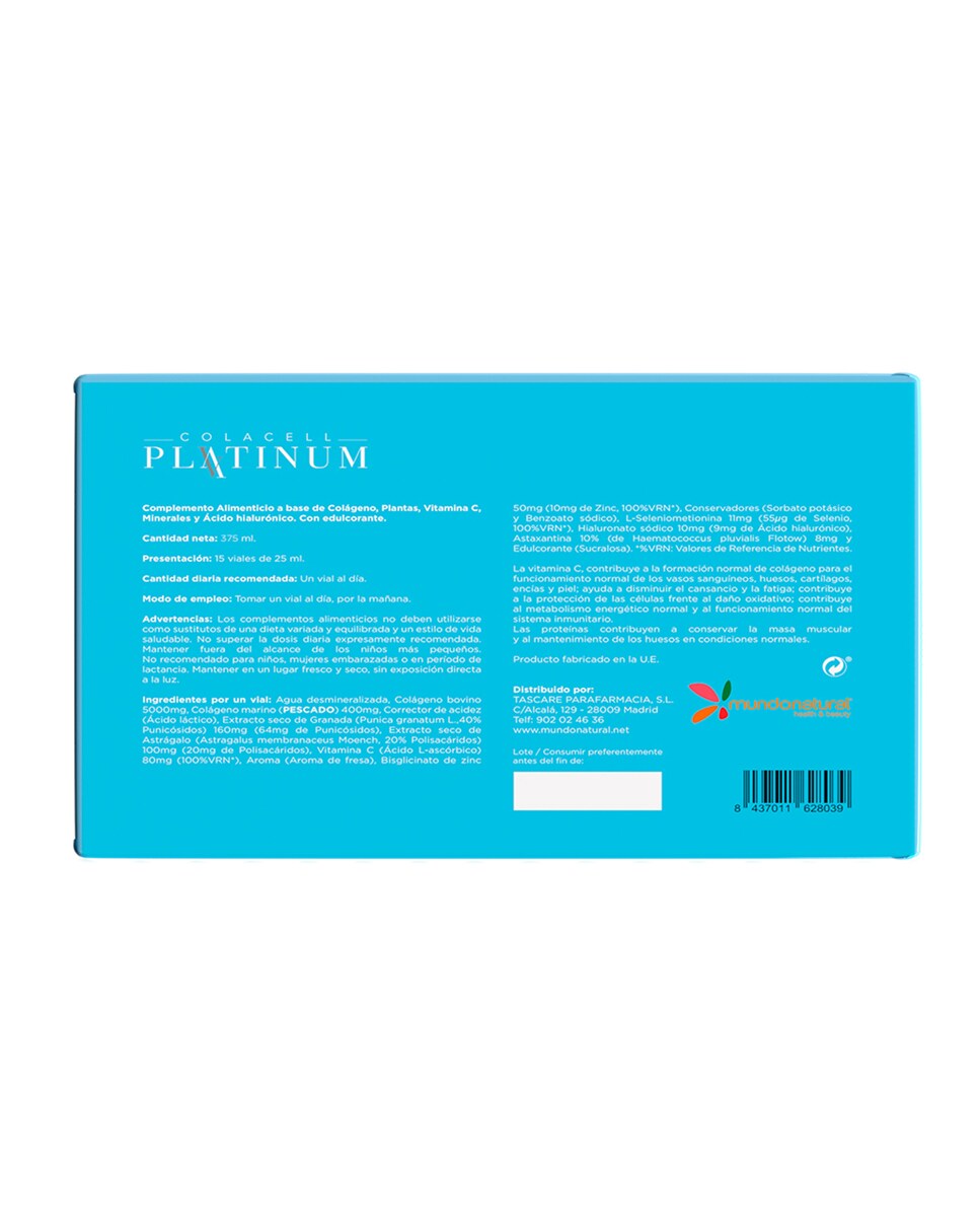 15 Viales Colacell Platinum Mundo Natural 4