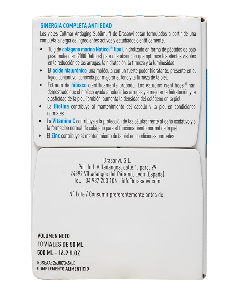 Complemento Alimenticio Collmar Antiaging 10 viales X 50 ml Drasanvi 3