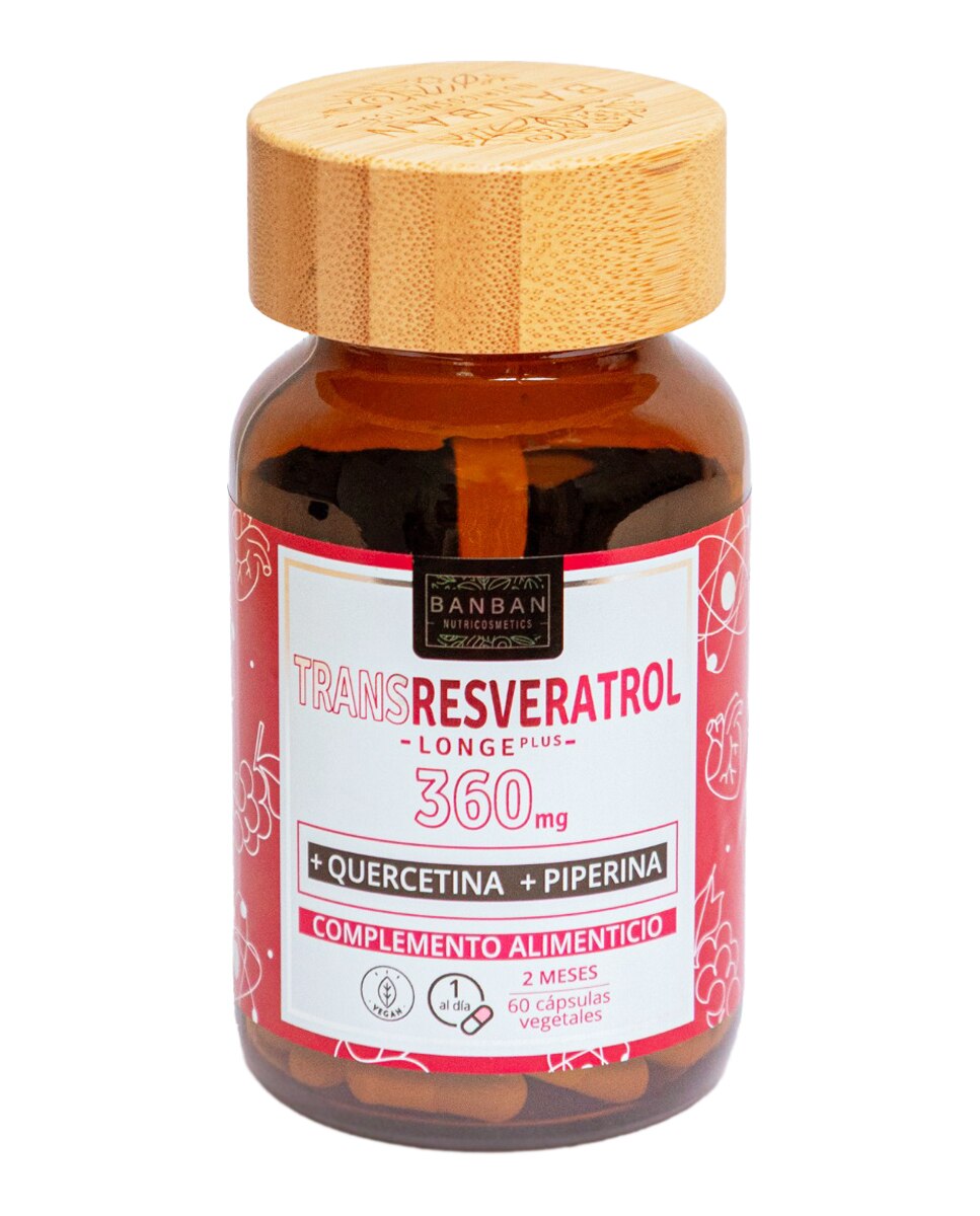 Imagen 0 de 60 Cápsulas Trans-Resveratrol 360Mg +Quercetina+Piperina Banban