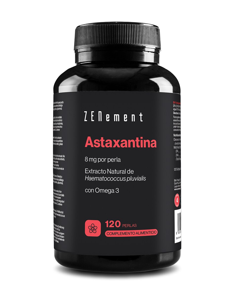 Imagen 0 de 120 Cápsulas blandas  Complemento Alimenticio Astaxantina 8 mg con Omega 3 Zenement