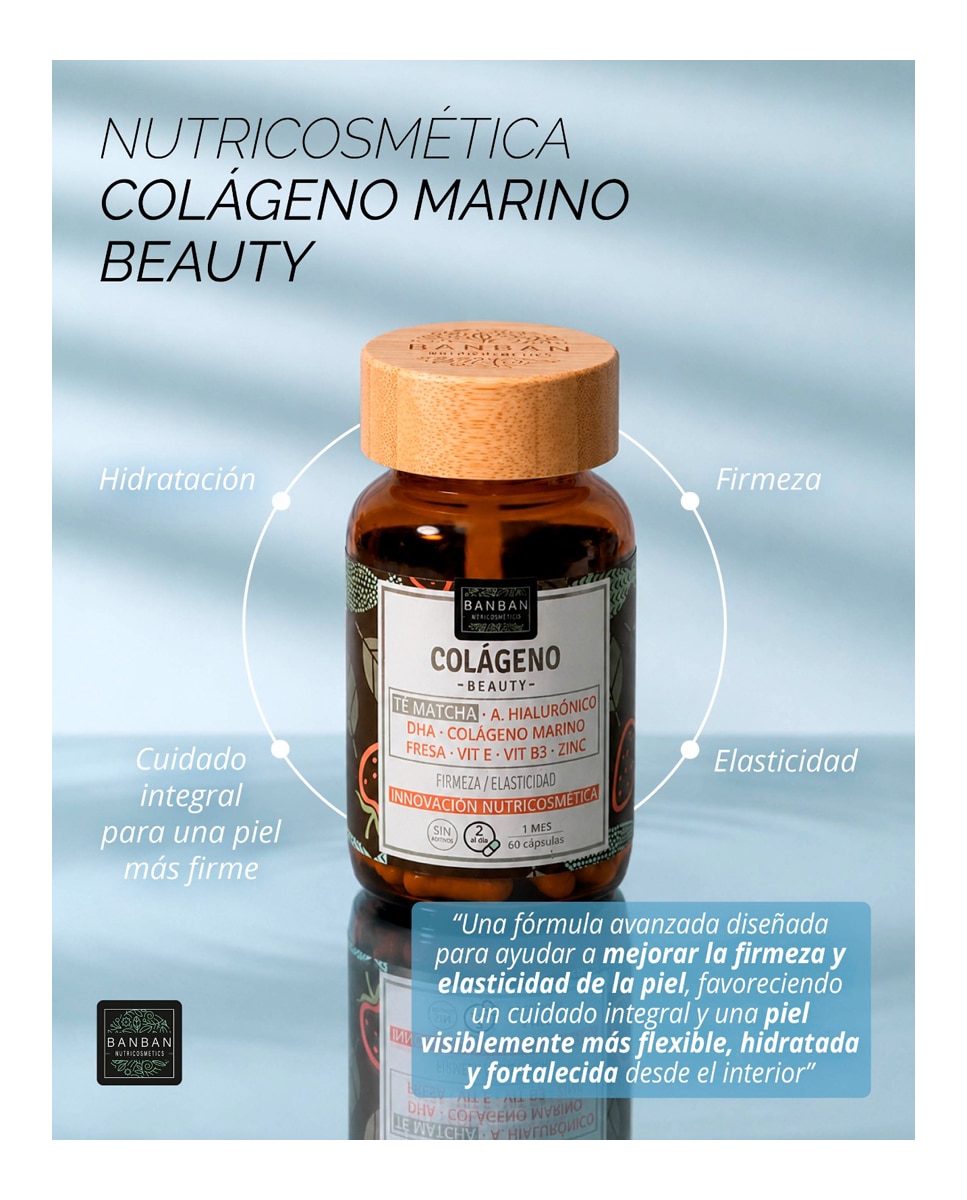 Imagen 2 de 60 cápsulas Nutricosmetico Colageno Beauty BANBAN