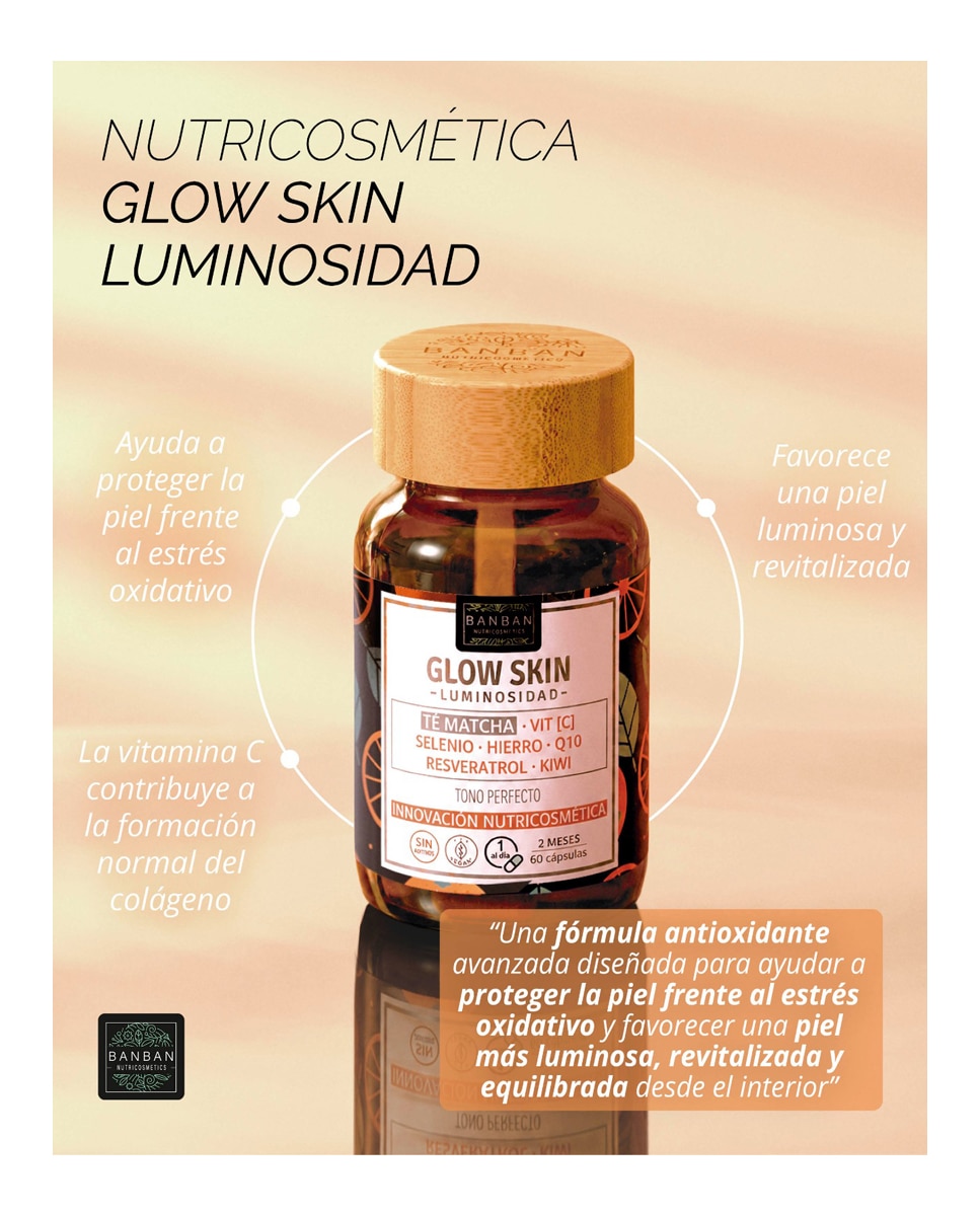 Imagen 2 de 60 cápsulas Nutricosmetico Glow Skin BANBAN