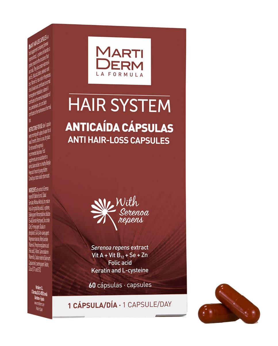 60 Cápsulas Anticaída Hair System MartiDerm 1