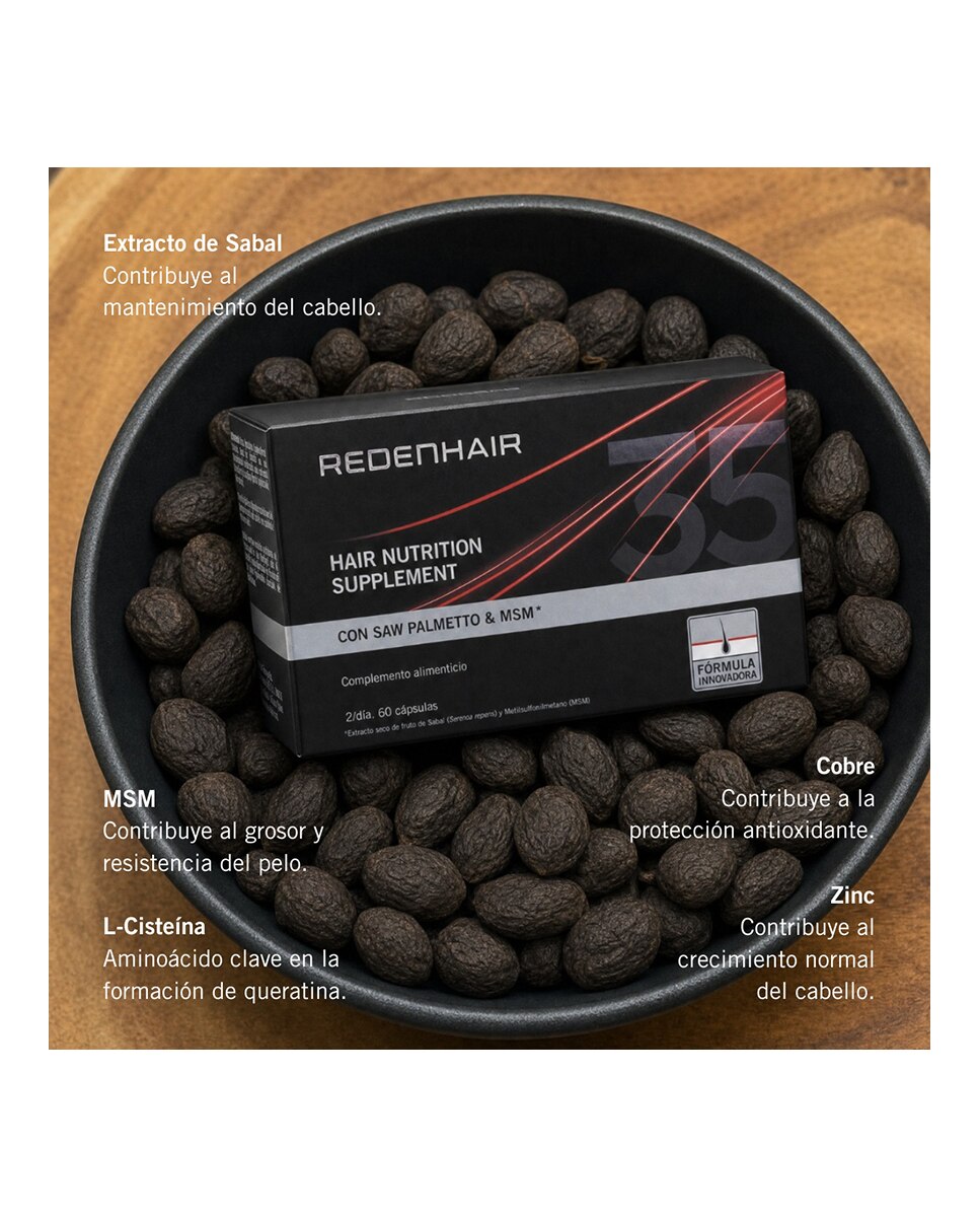 Cápsulas Hair Nutrition Supplement Redenhair 4