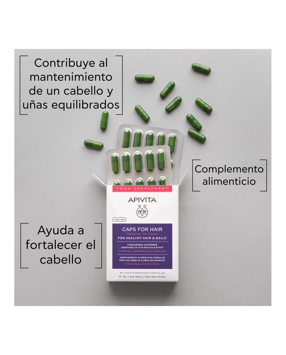 Complemento Alimenticio Cápsulas Para Un Cabello & Uñas Saludables 30 Caps Apivita 2