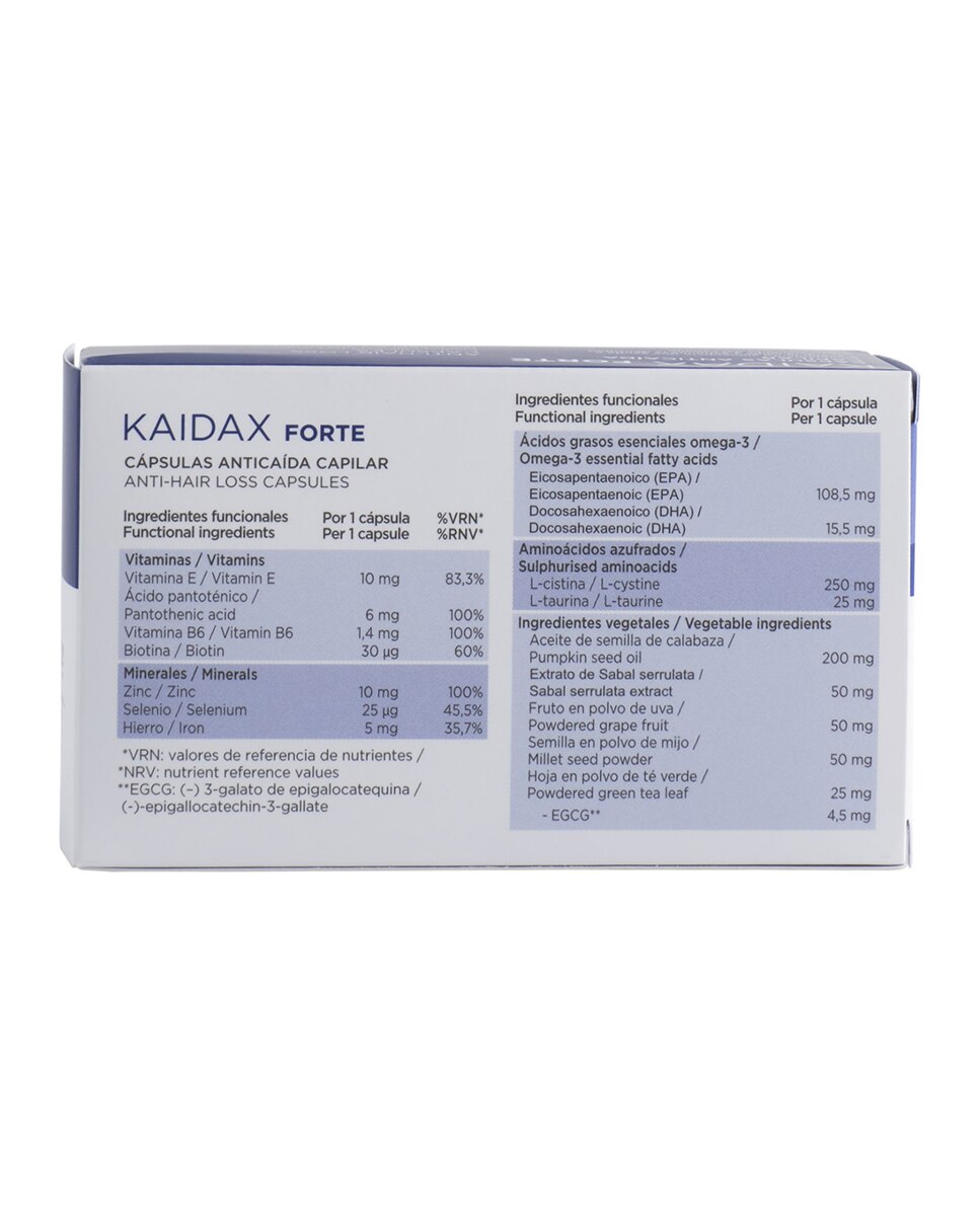 60 Cápsulas Anticaída Kaidax Forte Topicrem 2