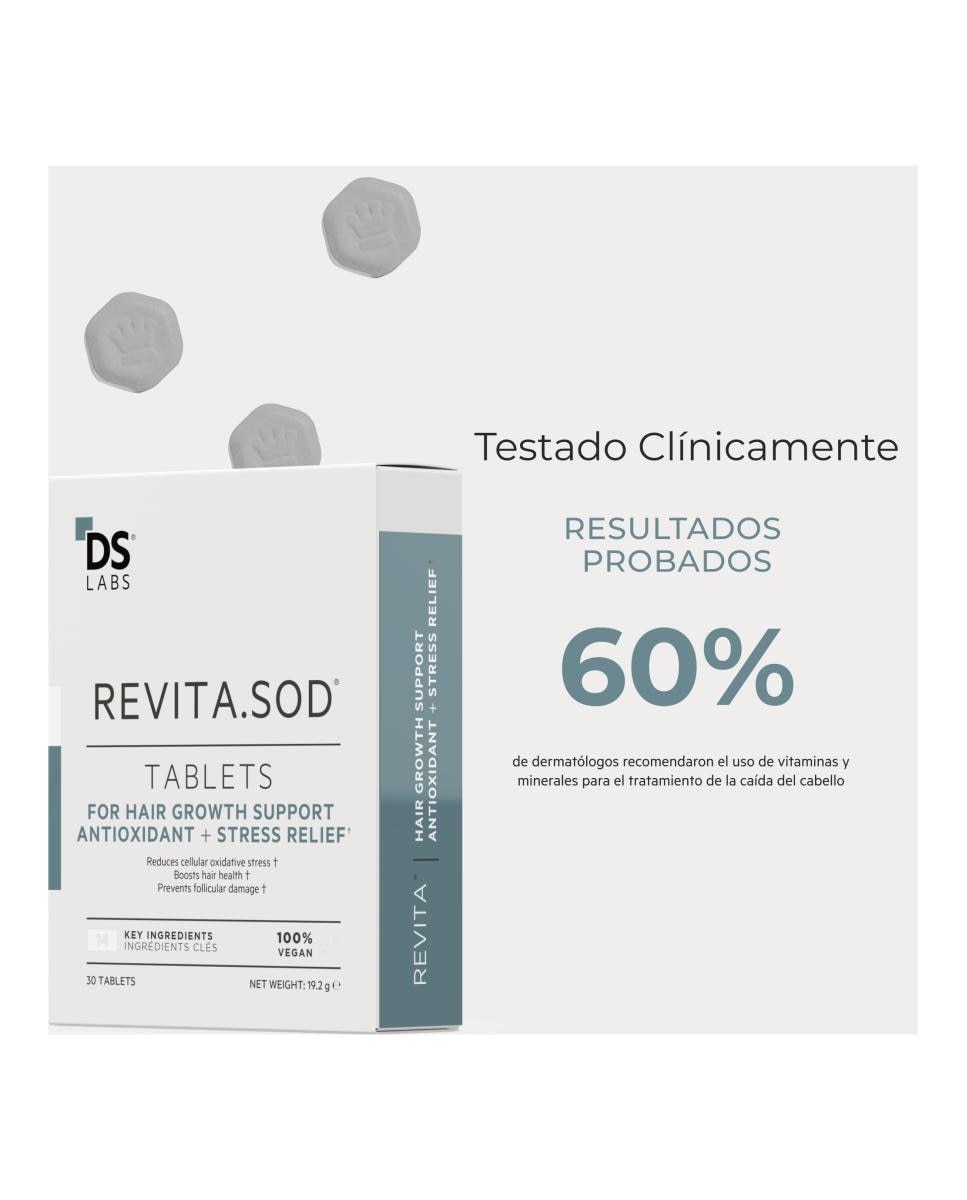 Comprimidos Revita SOD anticaída relacionada con el estrés DS Laboratories - 30 unidades 4