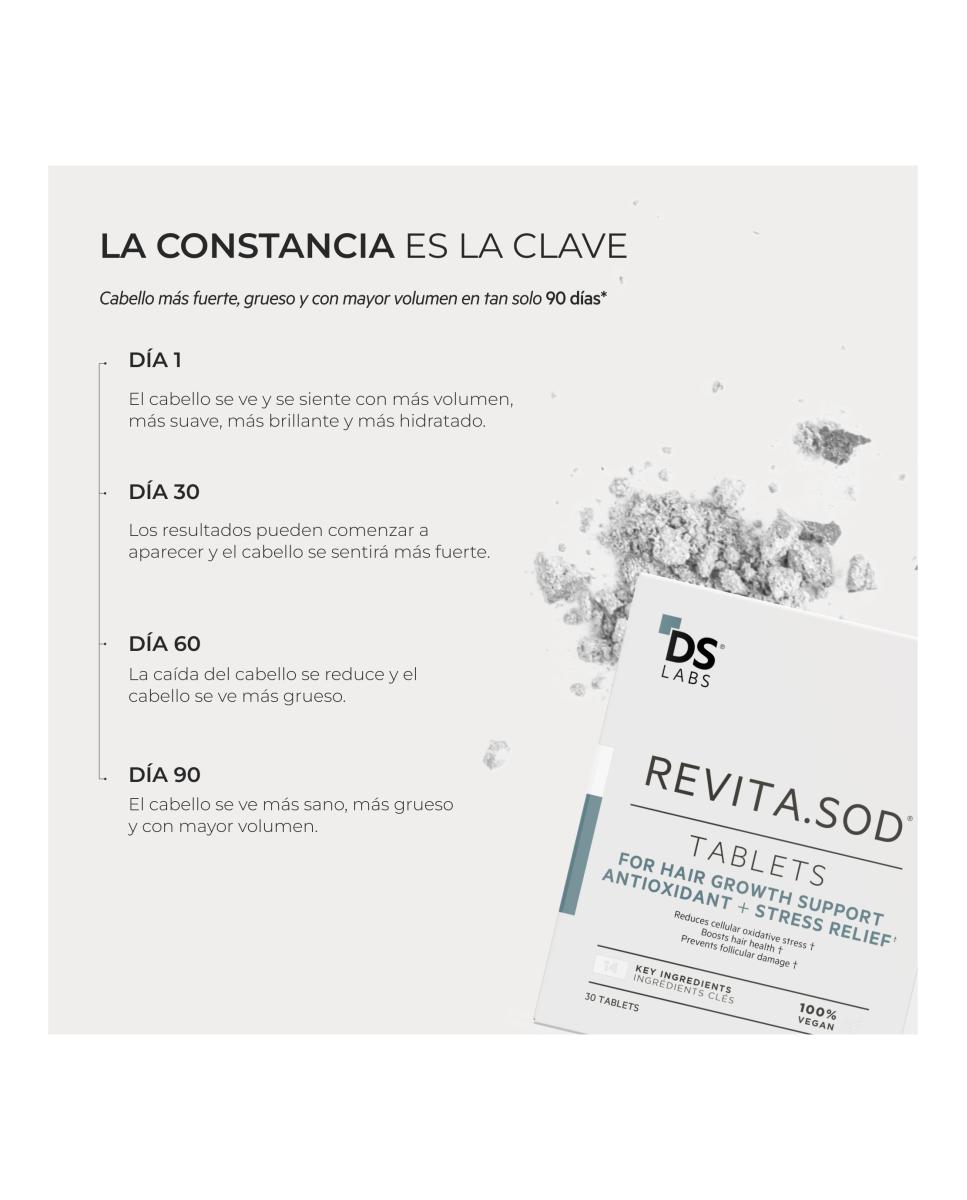 Comprimidos Revita SOD anticaída relacionada con el estrés DS Laboratories - 30 unidades 5