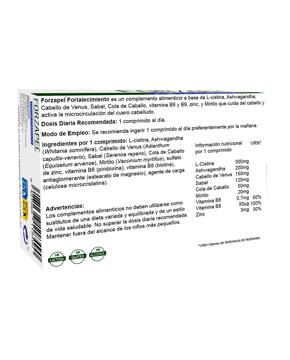 30 Comprimidos Forzapel Fortalecimiento 2