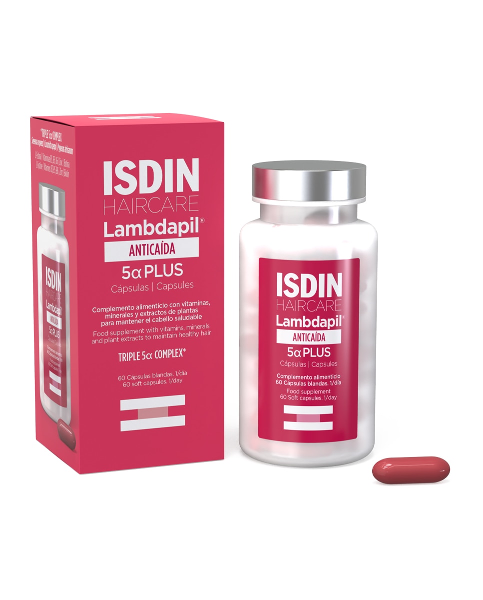 Imagen 2 de Complemento Alimenticio Lambdapil 5 Alfa Plus 60 cápsulas Isdin - 60 Cápsulas