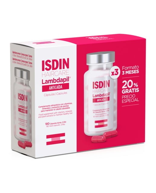 180 Cápsulas Anticaida Hair Loss Lambdapil