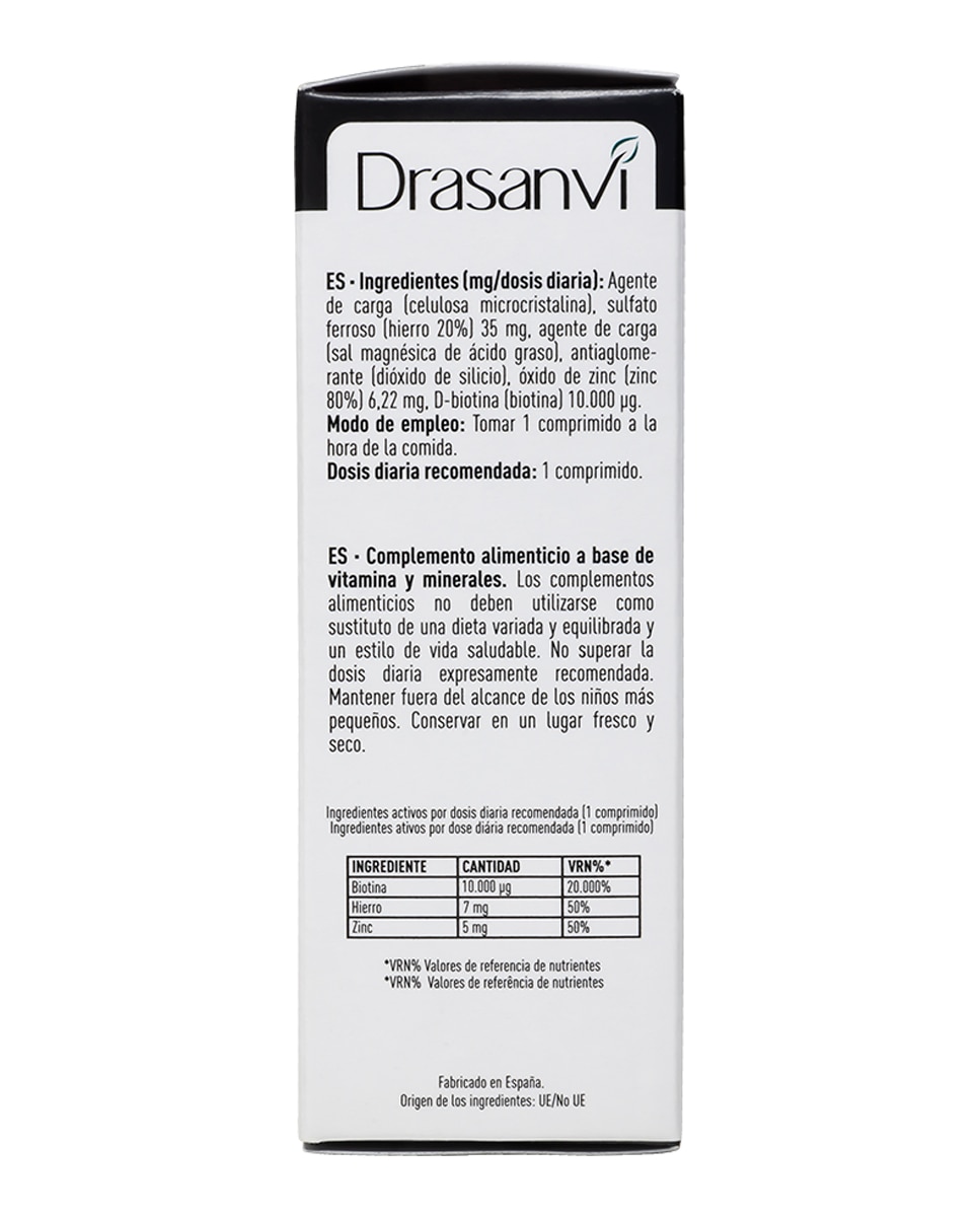 Complemento Alimenticio Biotina Forte 45 comprimidos Drasanvi 2