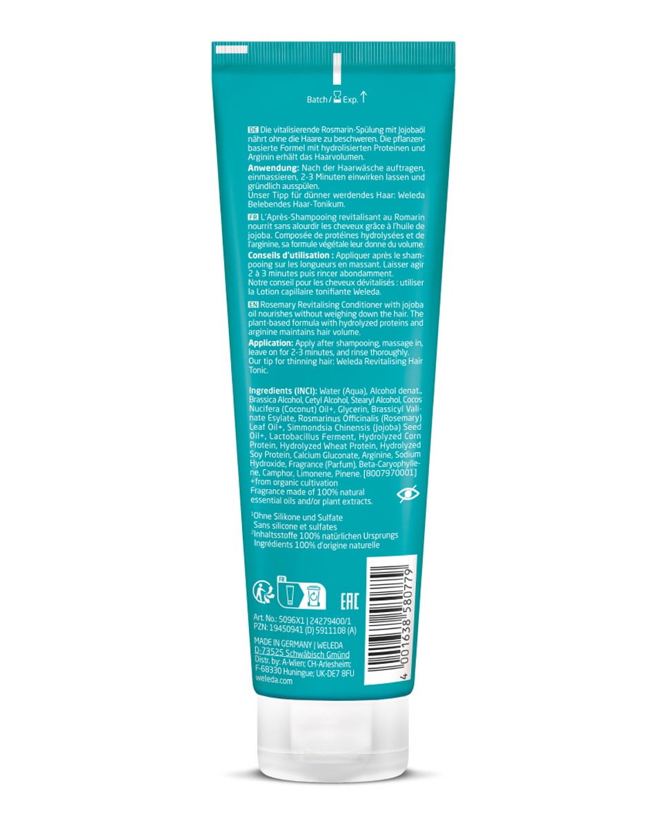 Acondicionador Revitalizante de Romero 150ml Weleda 9