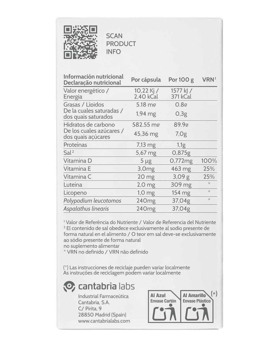 Cápsulas Oral Protección Solar Cuerpo Fotoinmunoprotectoras Ultra-D Heliocare 4