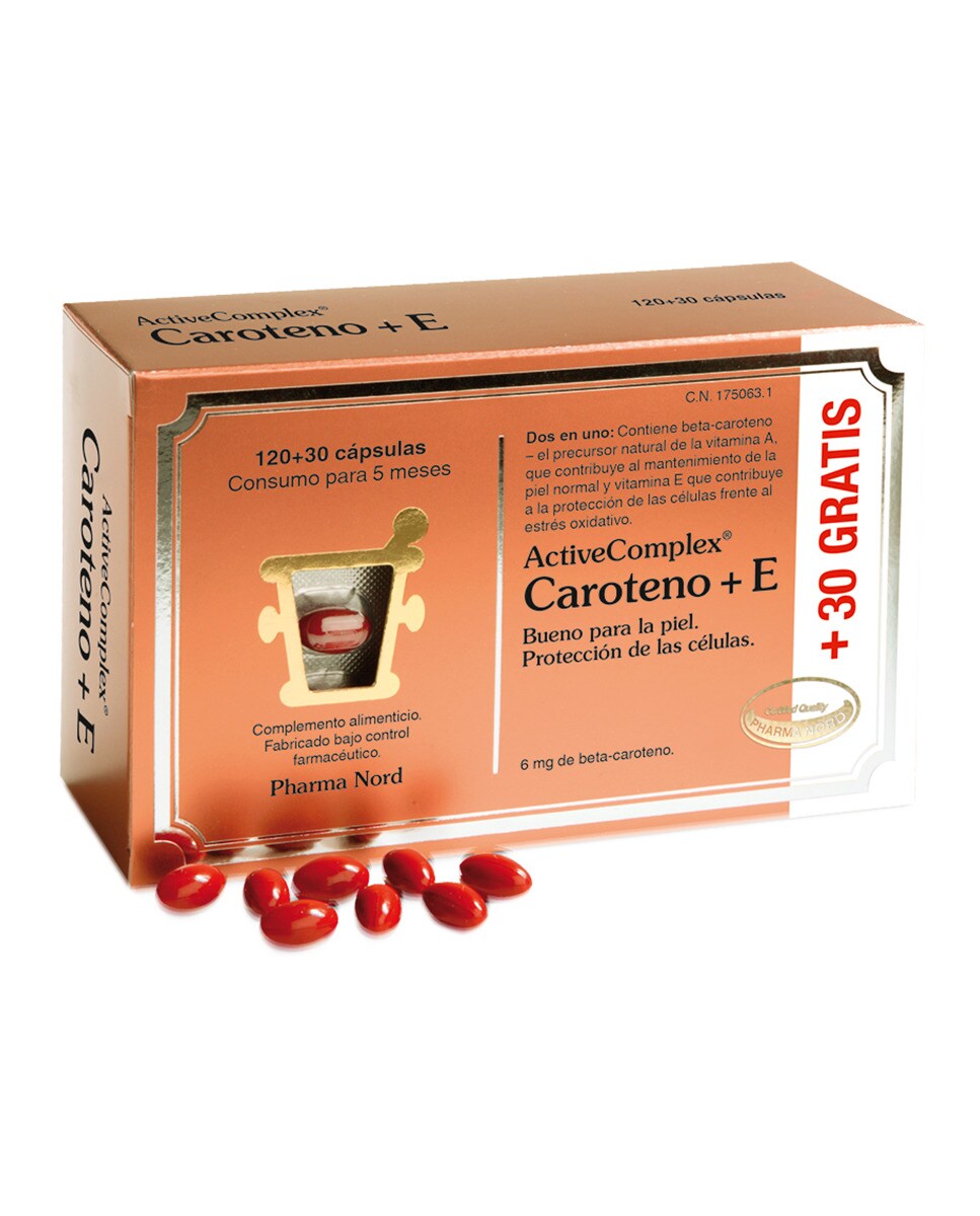 Pharma Nord - 150 Cápsulas para la piel ActiveComplex Caroteno + E Pharma Nord.