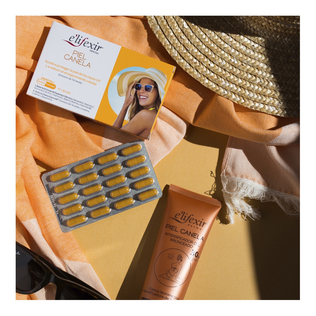 80 Cápsulas Autobronceadoras Piel Canela Esenciall E'lifexir ® 3
