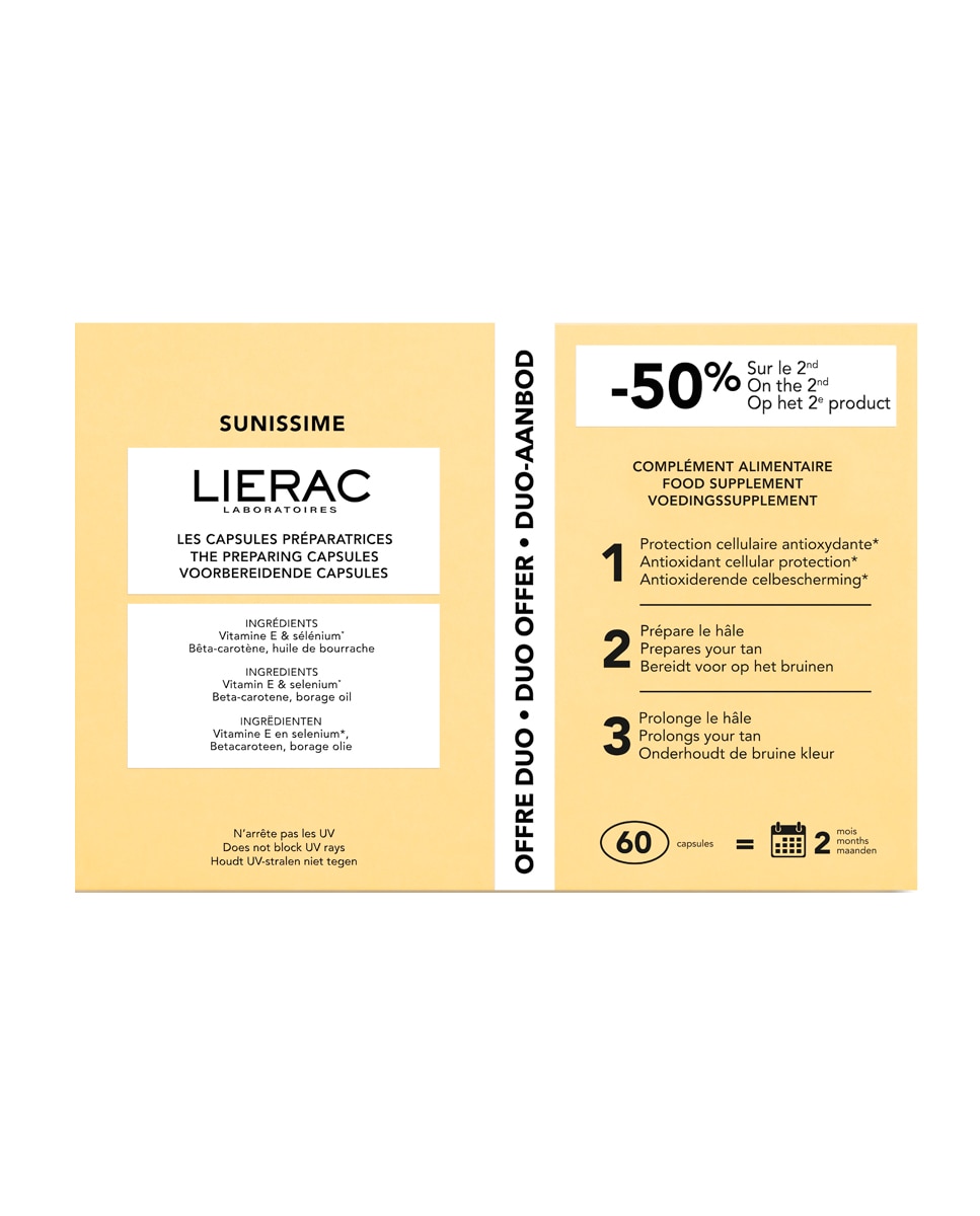 Imagen 0 de Complemento alimenticio Dúo cápsulas solares preparadoras Lierac