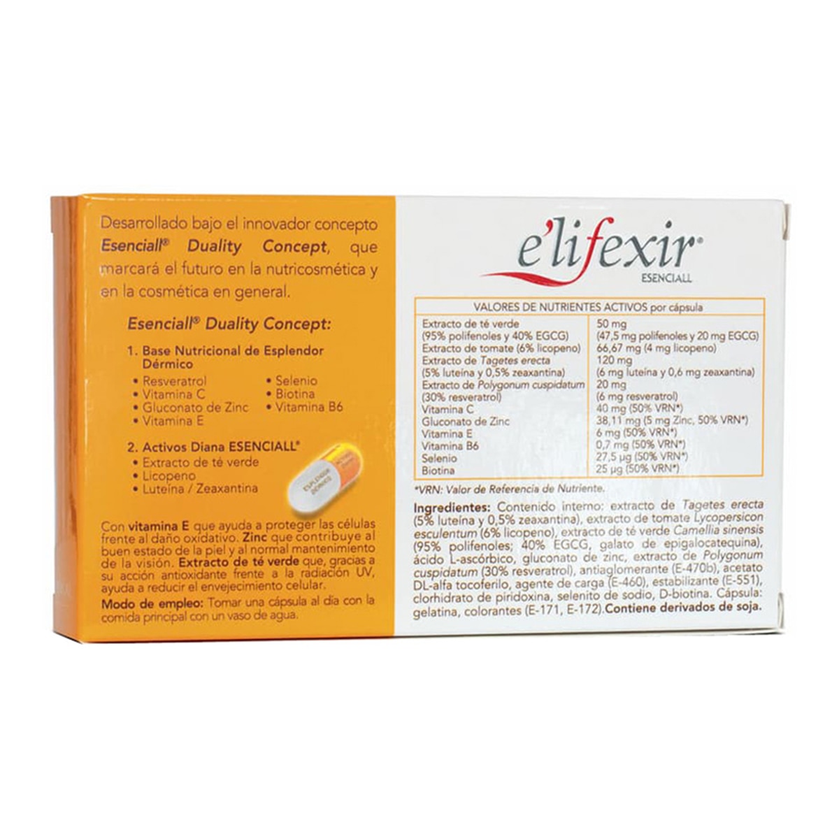 40 Cápsulas Acelerador Bronceado Elifexir Esenciall Piel Canela Elifexir 4