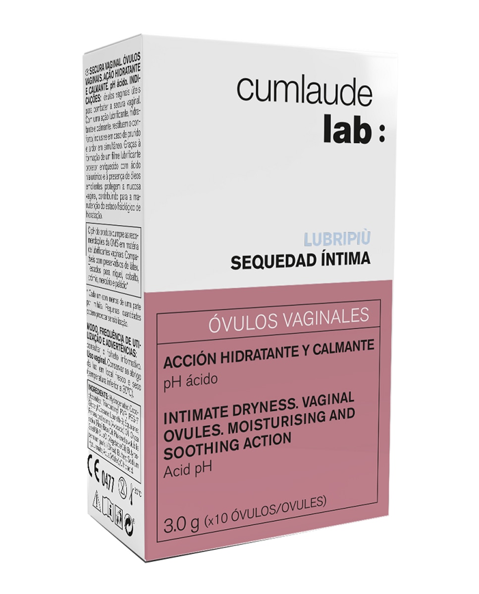 10 Óvulos Vaginales Hidratantes y Calmantes Lubripiù Cumlaude Lab 1