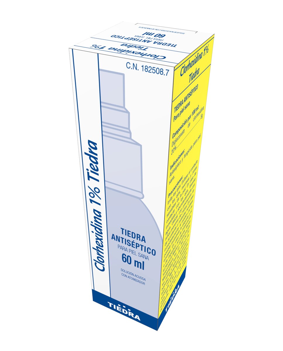 Imagen 0 de Spray desinfectante-Antiséptico Clorhexidina 1% 60 ml Tiedra