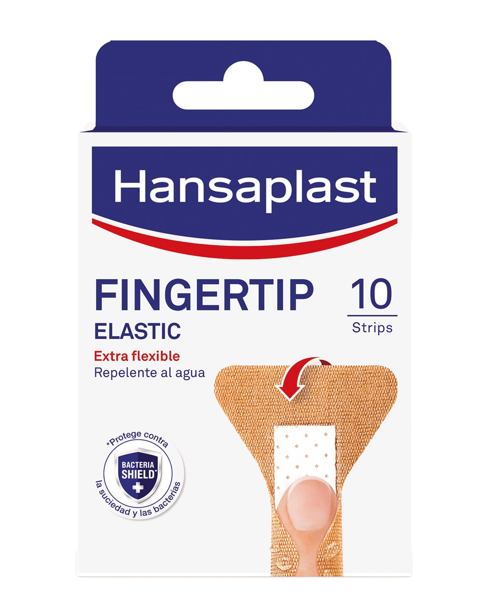 10 Apósitos para yema de dedos Hansaplast Elastic 1