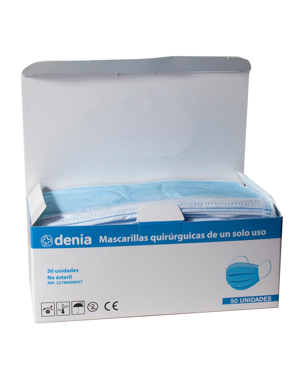 Imagen 3 de Mascarilla Quirúrgica desechable 3 capas Denia (50 unid)