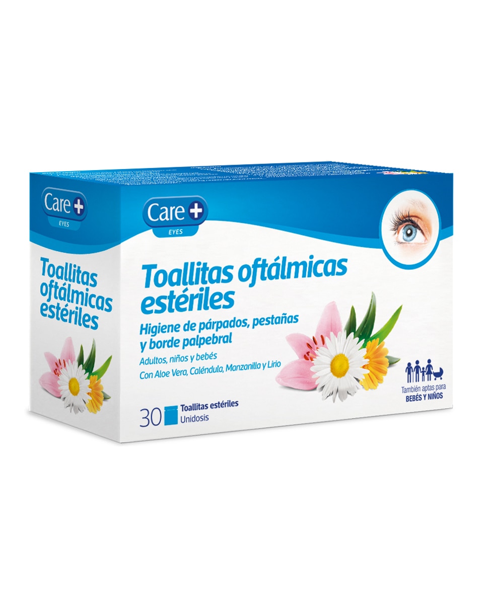Care+ - Toallitas oftálmicas estériles 10 unid Care+.