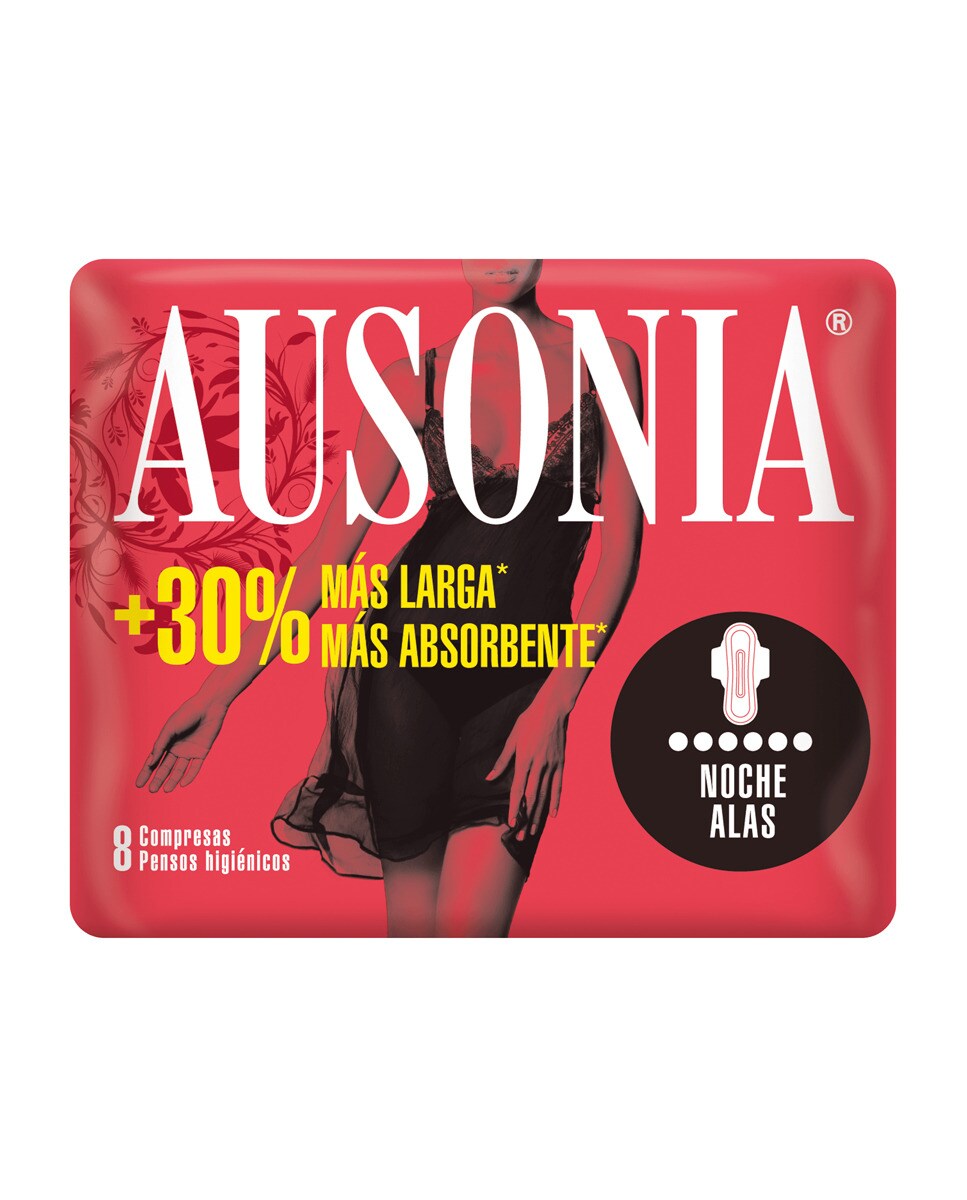 Imagen 2 de 8 Compresas Higiénicas Con Alas Noche Ausonia