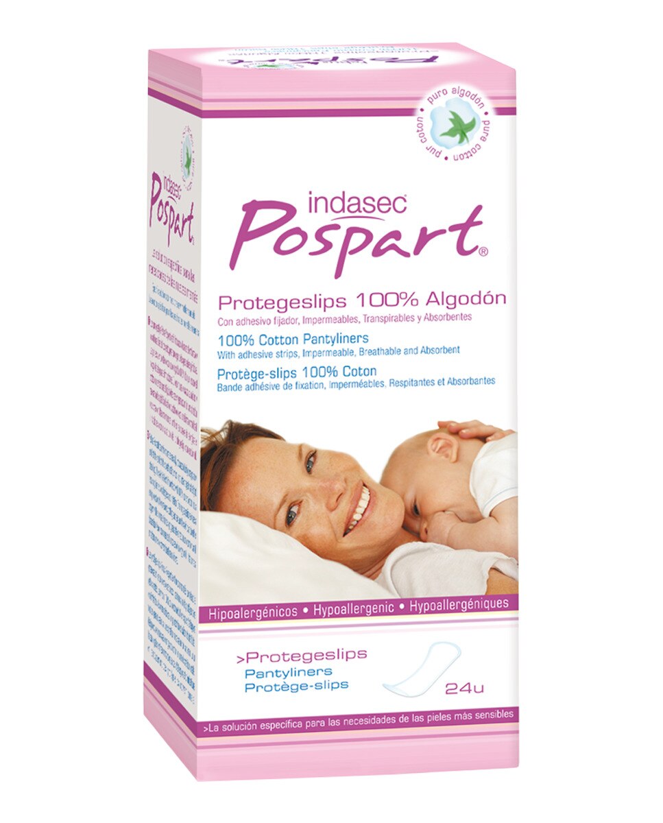 Imagen 0 de Protegeslips 100% algodón Indasec Pospart
