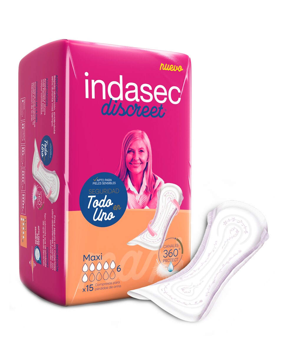 Compresa Incontinencia Maxi B 15 unidades Indasec 2