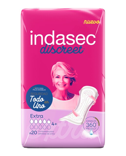 Imagen 0 de Compresa Incontinencia Discreet Extra B 20 unidades Indasec