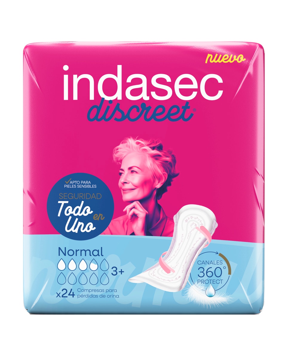 Compresa Incontinencia Discreet Normal B 24 unidades Indasec 1