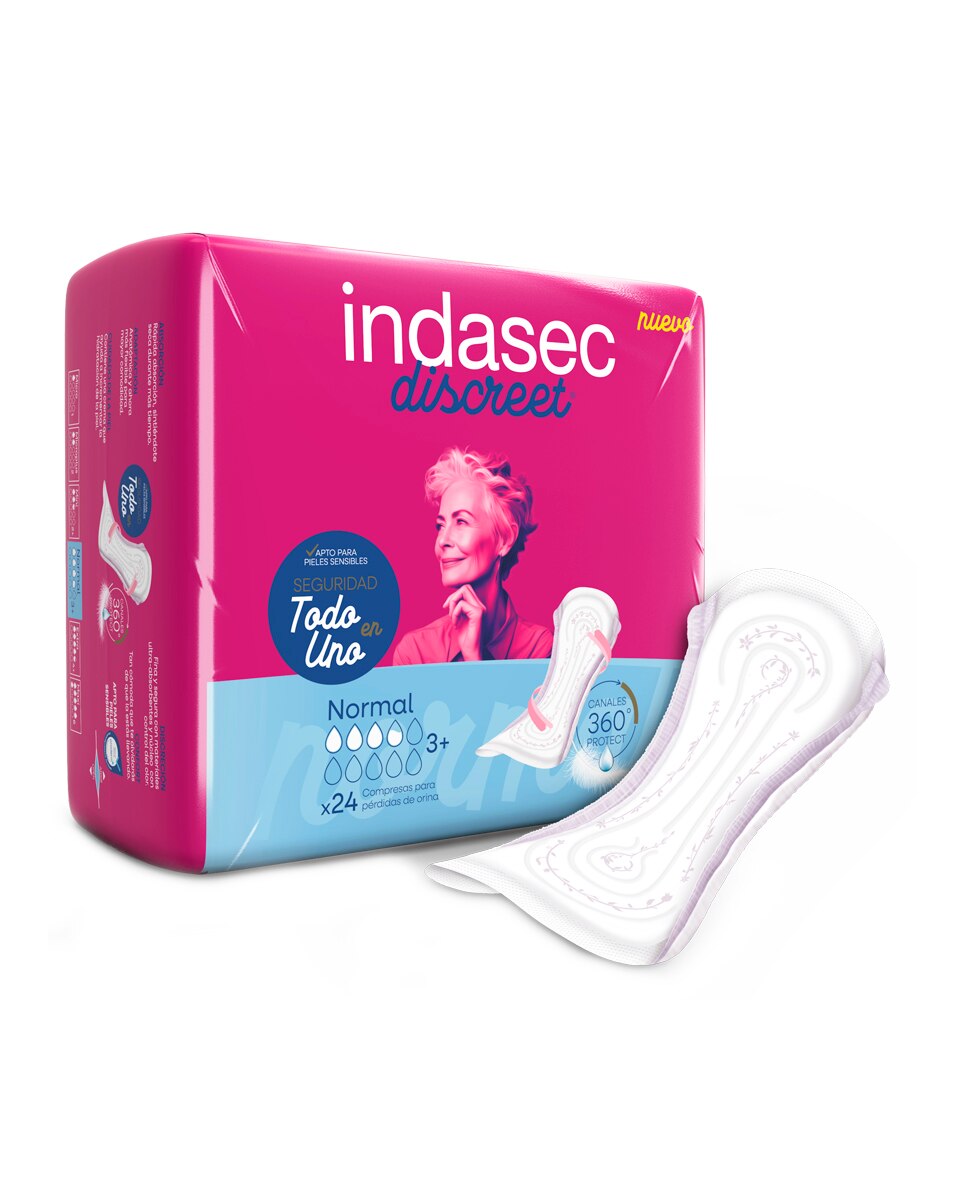 Compresa Incontinencia Discreet Normal B 24 unidades Indasec 2