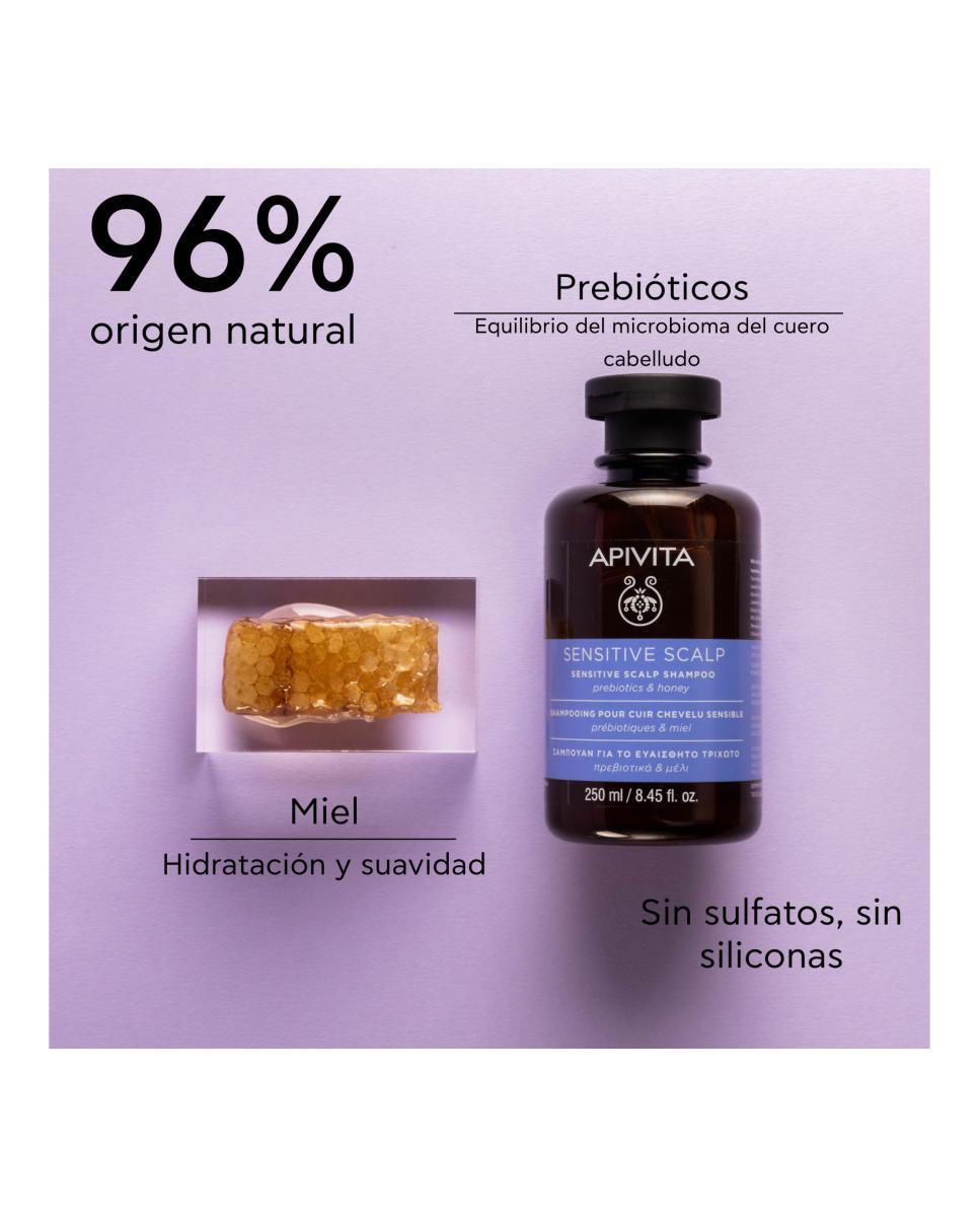 Champú Para Cuero Cabelludo Sensible Apivita - 250 ml 3