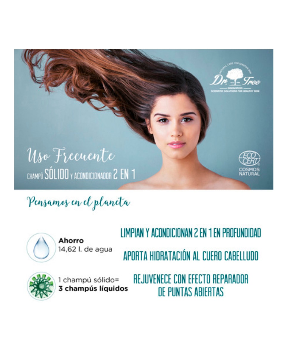 Champú Sólido Natural Uso Frecuente Cuero Cabelludo Sensible Dr. Tree 5