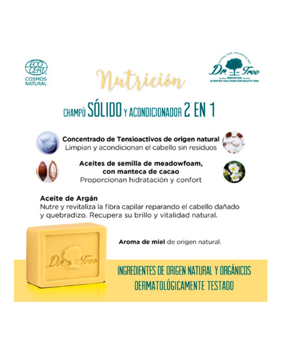 Champú Sólido Natural Nutrición Cuero Cabelludo Sensible Dr. Tree 4