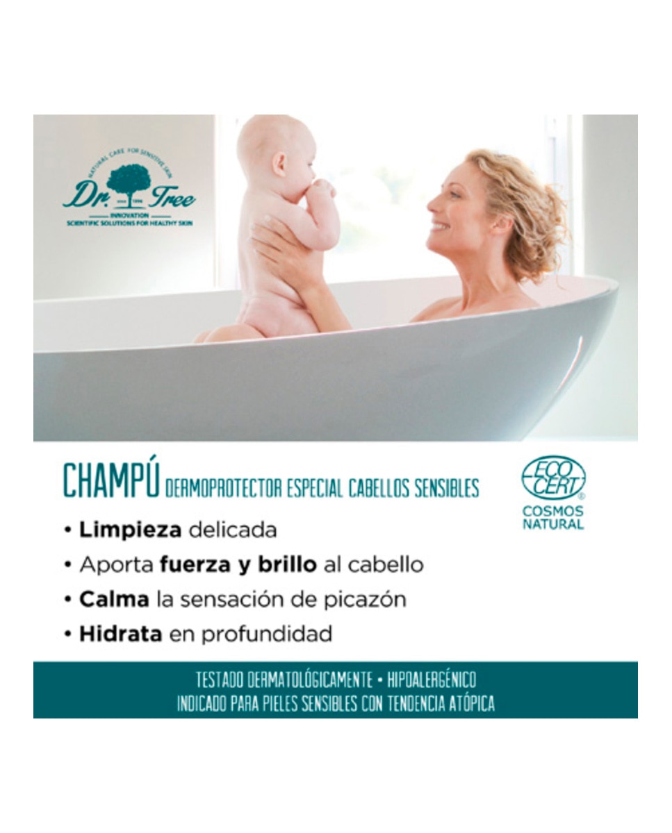 Champú Dermoprotector Natural Cuero Cabelludo Sensible Dr. Tree - 400 ml 5
