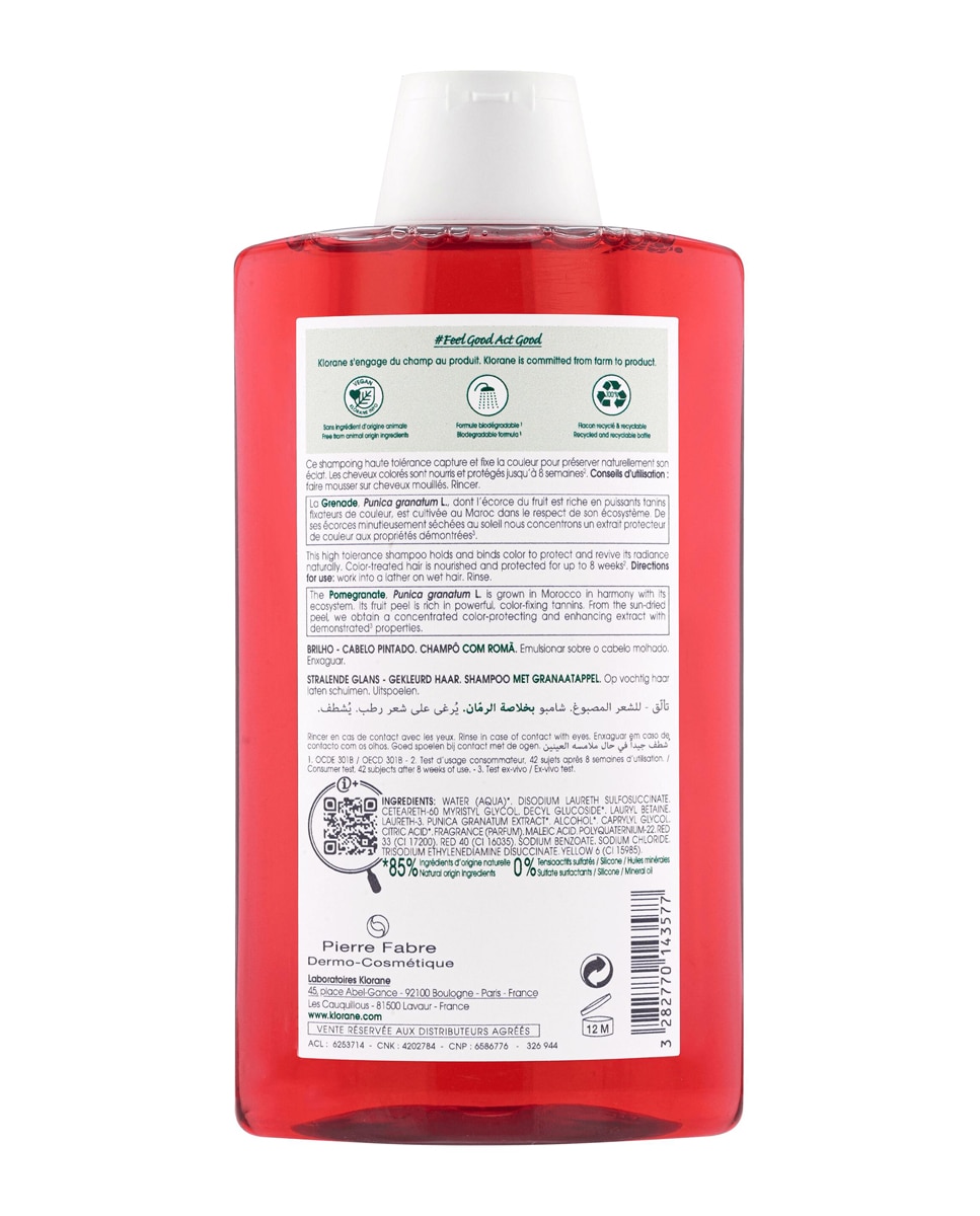 Champú A La Granada 400 ml Klorane 2