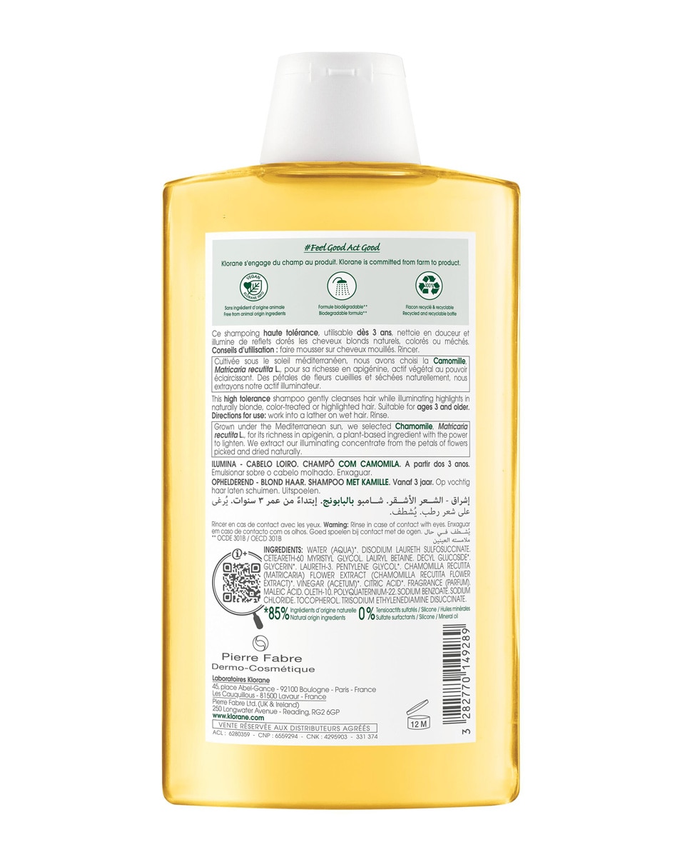 Imagen 2 de Champú Camomila 400 ml Klorane - 400 ml