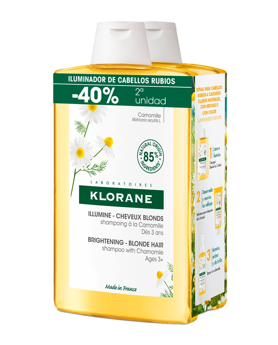 Klorane - Duplo Champú a la Camomila Klorane.