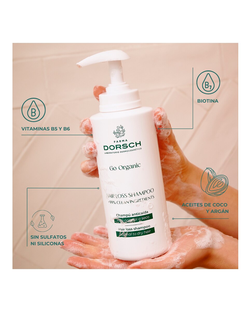 Champú Anticaída Normal/Seco Hair Loss Shampoo Go Organic 500 ml Farma Dorsch - 500 ml 4