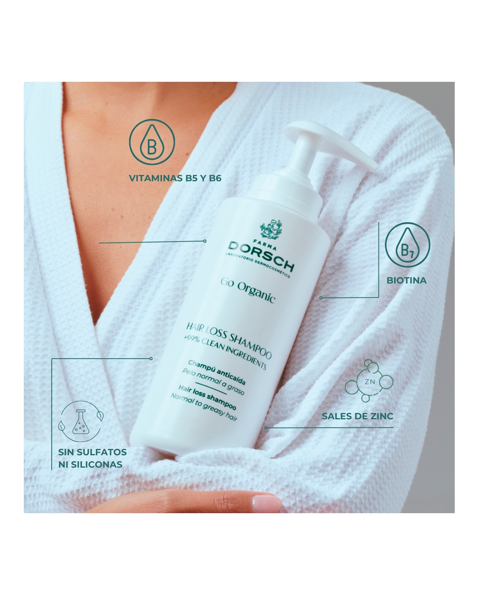 Champú Anticaída Normal/Graso Hair Loss Shampoo Go Organic Farma Dorsch - 500 ml 3