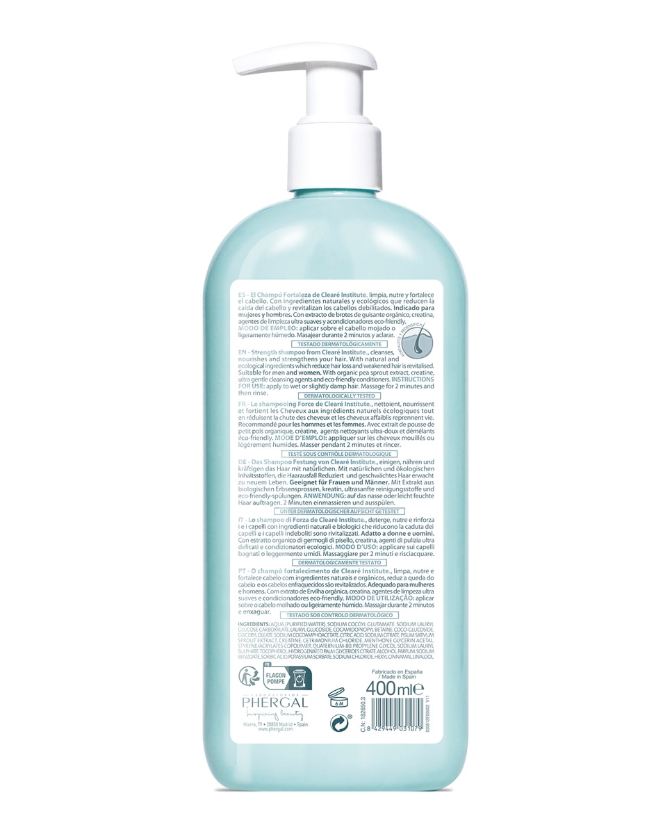 Imagen 7 de Champú Fortaleza Anticaída Clearé institute - 400 ml