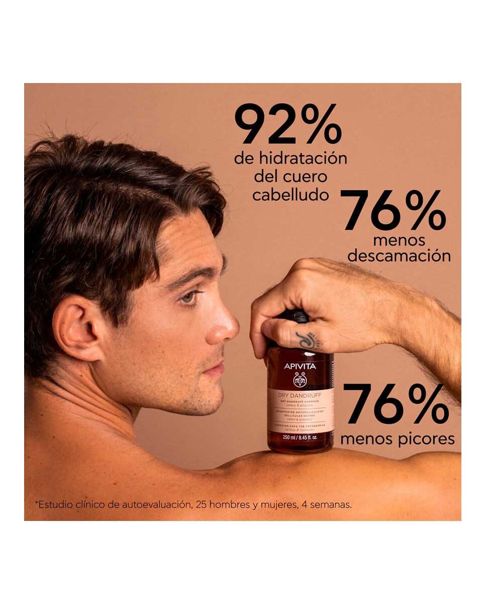 Champú Anticaspa Seca 250 ml Apivita 3