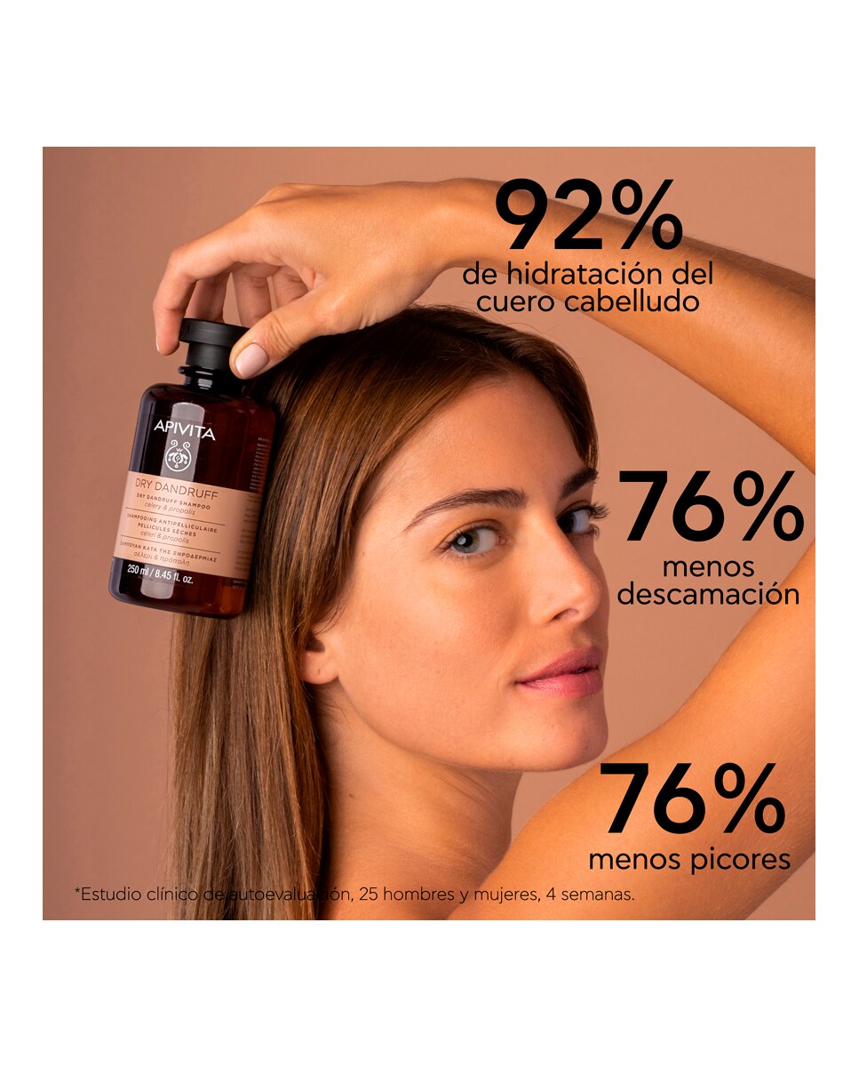 Champú Anticaspa Seca 250 ml Apivita 4