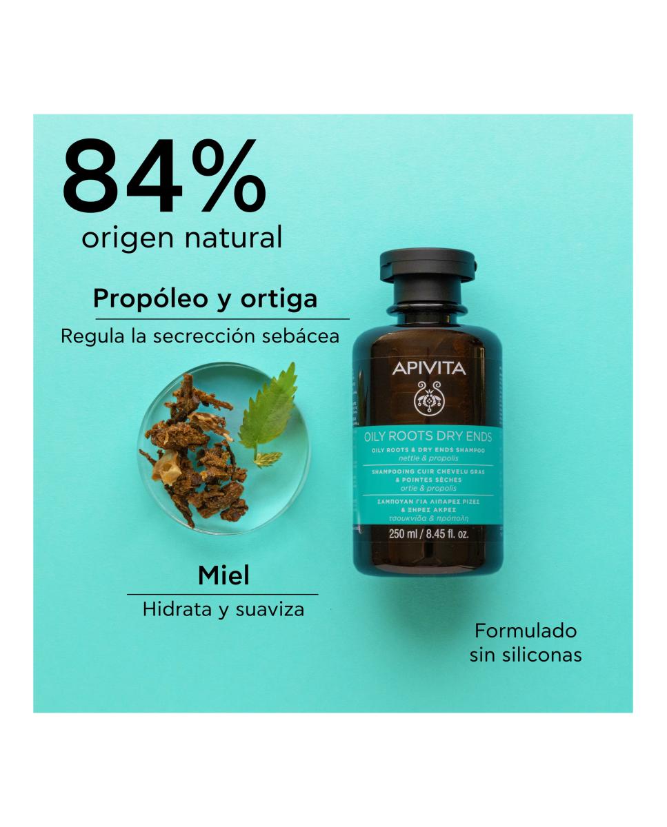 Champú Para Raíces Grasas Y Puntas Secas 250 Ml Apivita - 250 ml 4